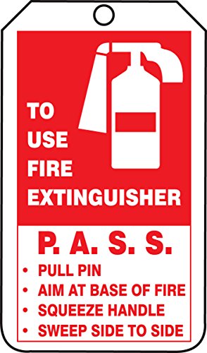 Accuform Протокол за разглеждане на пожарогасител, Опаковка от 25 мини-картонени бирок PF, в 4.25 x 2,13, Картонена кутия