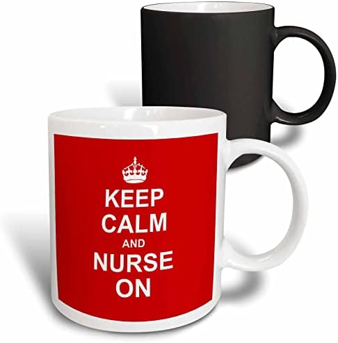 3dRose успокой се и продължавай кърмене - Red carry on nursing - Забавни подаръци за ден на медицинските сестри. - Чаши (mug_157745_1)