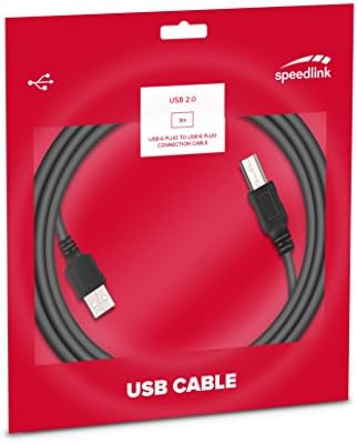 Speedlink 170202 Основен кабел за USB 2.0, от USB A до USB B, 3 м, черен