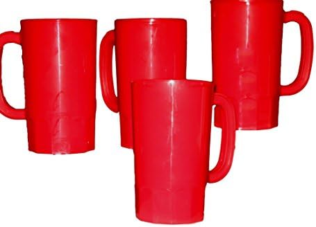 Талисман, Пластмасови Бирени чаши, Големи 32 Грама, Опаковка от 8 броя, Цвят Червен