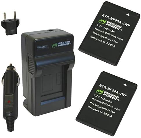 Батерия Wasabi Power (2 комплекта) и зарядно устройство за Samsung BP90A, IA-BP90A и Samsung HMX-E10