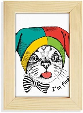 DIYthinker Foolscap Аз съм добре, Котката Защитава Животните Настолен Дисплей Фоторамка Картина Художествена Живопис 5x7 инча