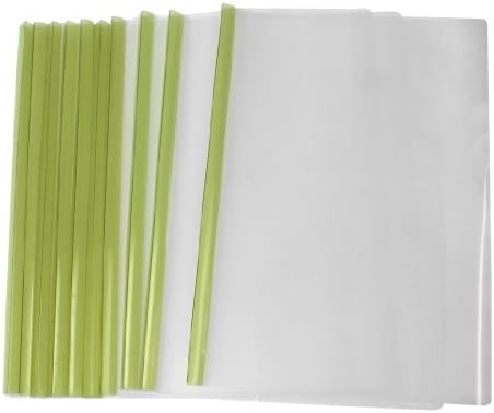 Uxcell Пластмасов Органайзер за хартиени папки формат А4, 10 Броя, Жълто-зелен