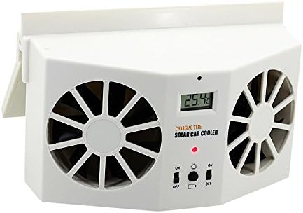 Мини-климатик Lookatool, работещ на слънчеви батерии, авто вентилационна (противовакуумна) канална вентилатор за прозорци, охлаждащ вентилатор, нов (бял)