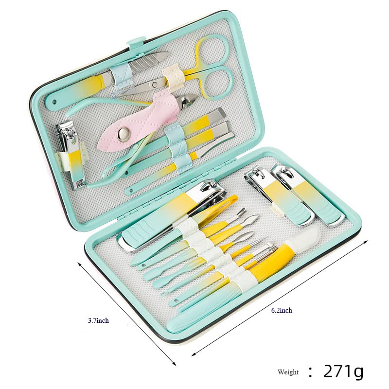 Комплект за нокти HOYUJI, чанта за инструменти за нокти комплект за рязане на ноктите, комплект за нокти от неръждаема стомана, професионални инструменти за красота, н