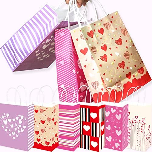 НЕОБИЧАЙНИ Изкопни Подарък Пакети за Деня На Майката 18 БР. за парти във формата на Сърце, Хартиени торби за Предложения, Романтичен