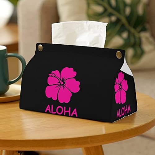 Aloha Хавайски Цветя Изкуствена Кожа Кутия За Салфетки Притежателя Хартиена Кърпа Чанта За Съхранение На Офис У Дома Си Спални