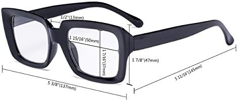 CessBlu 4 Опаковки Очила за четене на Извънгабаритни Очила за Четене за Жени