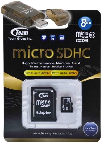 Високоскоростна карта памет microSDHC Team 8GB Class 10 20 MB/Сек. Невероятно бърза графична карта за Nokia 6260 Slide 6300i