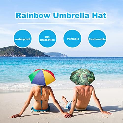 Шапка с чадър, 4 опаковки за Деца и възрастни, Градинска 20 Многоцветен Шапка с Чадър, с Преливащи се цветове