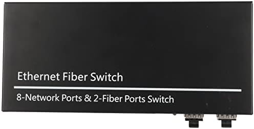 Gigabit SFP-комутатор Luqeeg | Оптичен комутатор Ethernet с 10 порта | Оптичен медии-SFP switch | 8 портове 10/100/1000 Mbps RJ-45 и 2 Гигабитови SFP порта | Plug и play