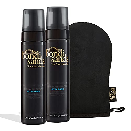 Набор от Бонди Sands Ultra Dark Self Tanning Foam Value Kit | Включва 2 Леки пяна за тен без слънчеви бани + 1