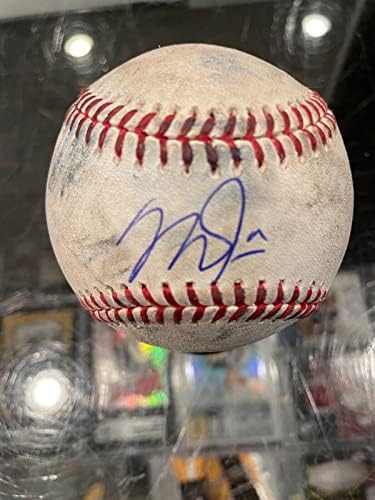 Майк Пъстърва В играта Los Angeles Angels Използва Подписан Бейзболен топката Full Jsa 982 - Бейзболни топки С Автографи