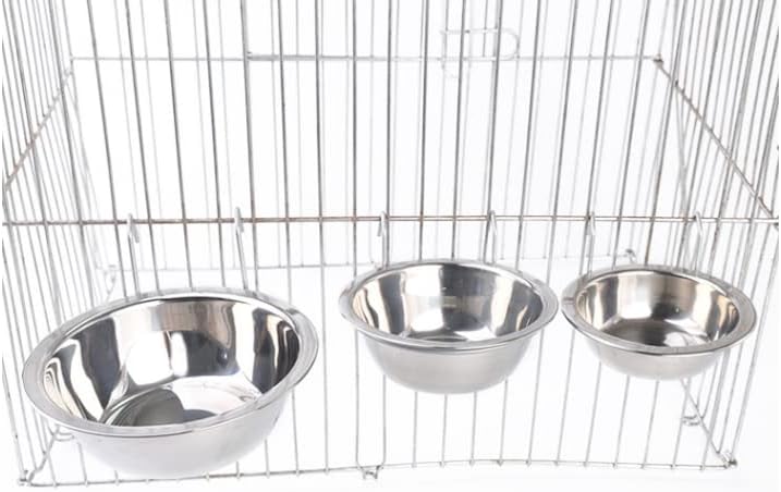 MARSI Купа за хранене на кучета и котки от неръждаема стомана от 2 части Подвесная клетка С една Купа и Купа за храна за