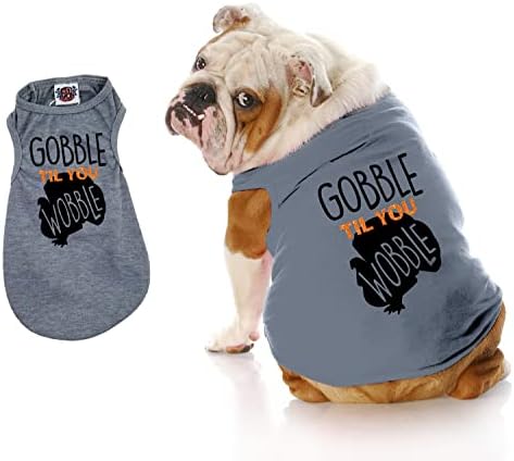Тениска за кучета Gobble Til You Wobble, Тениска за Кучета на Ден на Благодарността, Лека Тениска за кучета,
