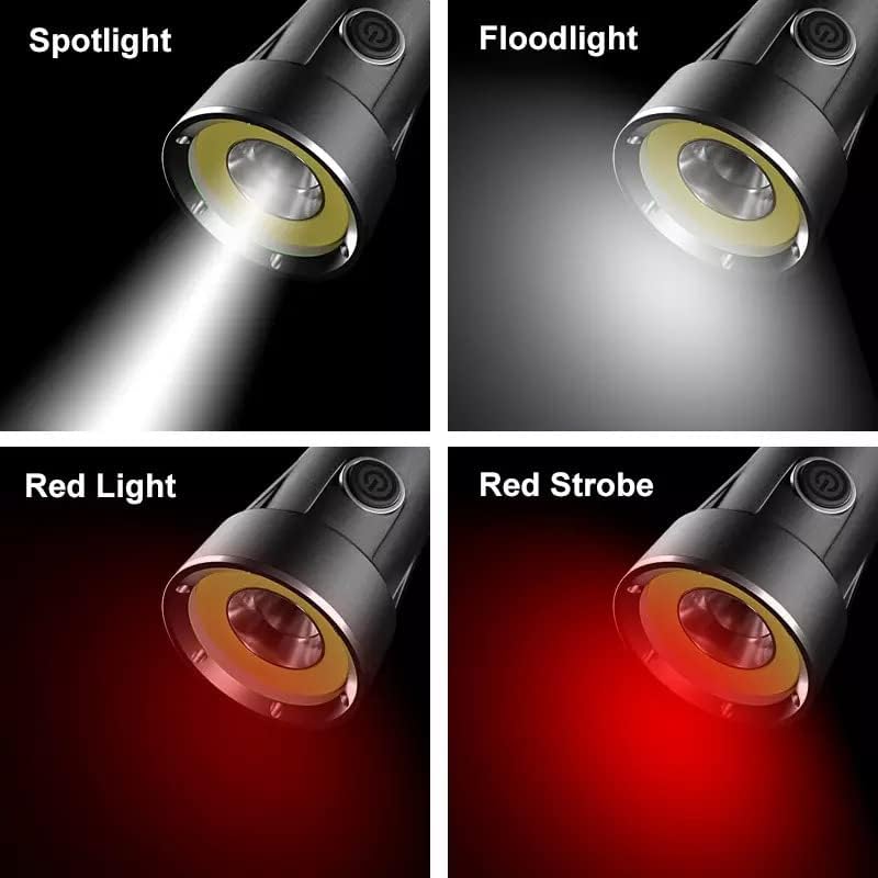 JNEPro Тактически фенер | Магнитен led фенерче | 320 Лумена | Бяло и червено |Завъртане на 90 градуса | Работно