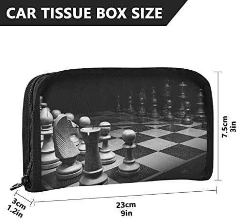 Кола за Салфетки 3D-Черно-Бял-Диспенсер за хартиени Кърпички Шахматна битка, Държач за Кърпички, Калъф за Салфетки