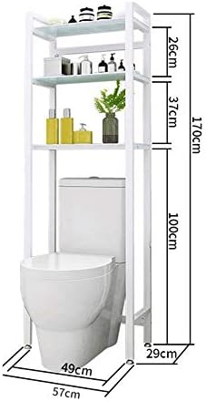 Шкафове за баня Върху тоалетна Рафтове за съхранение, полици за баня от 3 слоя закалено Стъкло За съхранение в банята