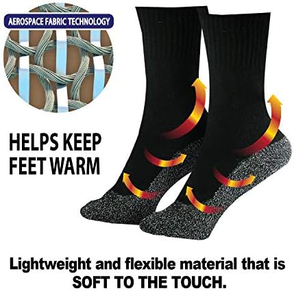 Чорапи максимален комфорт 35 по-долу | Затопляне чорапи от алуминиева нишка, найлон с мека тел | 2 Чифта черни на цвят |