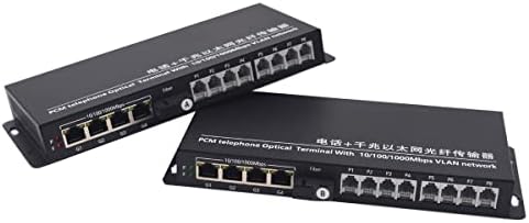 8-канален телефон RJ11 4 Gigabit независими Ethernet Чрез оптични влакна, пълнители, конвертори стационарни телефони POTS