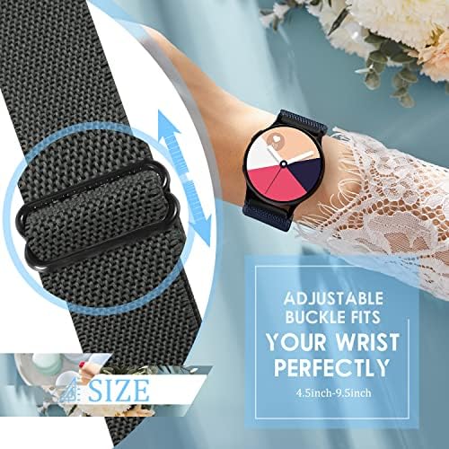 5 Опаковки еластични мрежести ленти за часа, съвместим с Samsung Galaxy Watch Active 2 Bands 40 мм 44 мм/ Galaxy Watch