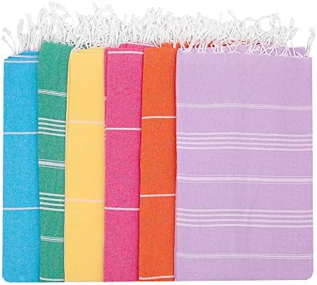 FATSLON [Разпродажба 6 опаковки] Турското плажна кърпа 39x71 инча, 100 % турски памук, предварително измити,