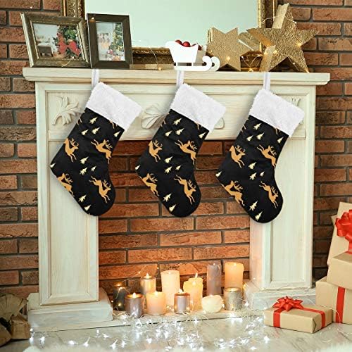 Силуетите на Елени ПИМИЛАГУ с Коледни драсканици под формата на Бор Коледни Чорапи, 1 Опаковка 17,7 , Окачените Чорапи за