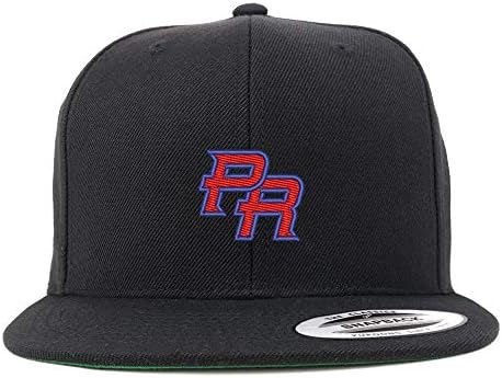 Моден Магазин за Дрехи Puerto Rico PR Малка Бродирана бейзболна шапка възстановяване на предишното положение Flatbill с фиксирана