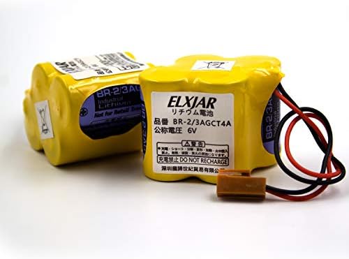elxjar (комплект от 2 теми) BR-2/3AGCT4A 6V 4400 mah Взаимозаменяеми Батерия за Panasonic FANUC A98L-0031-0025,