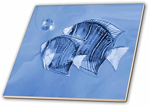 Триизмерно изображение на мама и рибено мацка с мехурчета синьо - Tiles (ct_351560_1)
