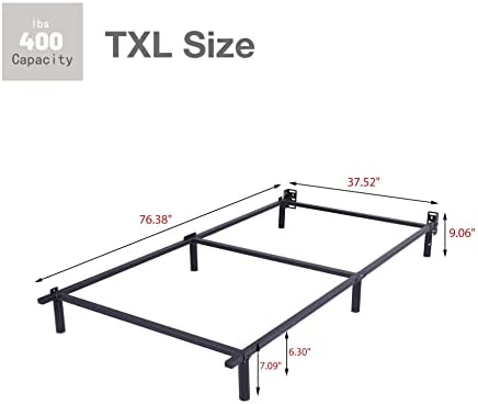 Рамка на легло Twin XL метална платформа Nightell 7 инча, Основата на леглото на пружинна основа, Нескользящее,
