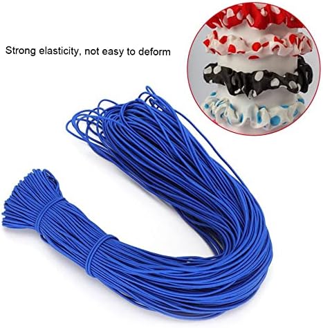 Цветен Еластичен кабел за аксесоари и занаяти собствените си ръце - 100 м Синя Кръгла Полиестерна въже за тапицерия на мебели, Шевни принадлежности и материали за бр?