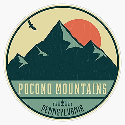 BZ Търговия на Планината Pocono, Пенсилвания, Ретро Планински Иконата, Vinyl Стикер на стената, Стикер върху Бронята на