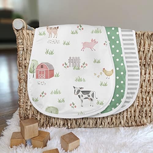 Sweet Jojo Designs Селскостопански Животни За най-Малките Момчета и Момичета Абсорбиращи Кърпички От Оригване За Новородени