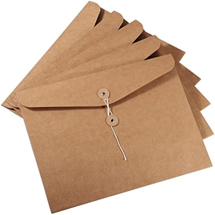 YOKIVE 5 Опаковки, папка-плик съвсем малък, Хартиени Папка Джоб с завязками, Органайзер за Файлове с Размер