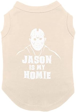 Джейсън - моят Брат - Тениска за кучета от филм на ужасите Слэшер (тъмно сива, малка)