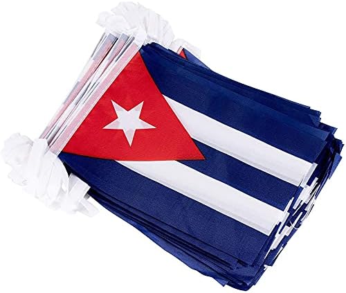 Знамена Juvale Cuban String Flags - Подвесное украса под формата на вымпела от 100 части, Гирлянда, с флага на Куба за показване