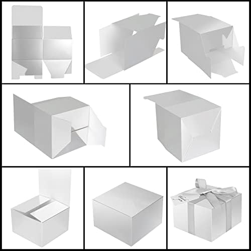 Сребърни Подаръчни Кутии DOYIDE 6x6x6, 30 Опаковки, Хартиени Подаръчни Кутии с Капак за подарък, Кутия за Предложения