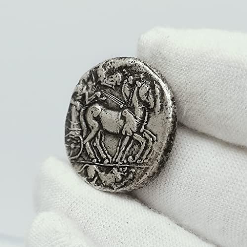[Пазител на Лъв] Аполон, бога на Слънцето, Древногръцки Сребърна монета Епична митология Класическа Ретро Монета
