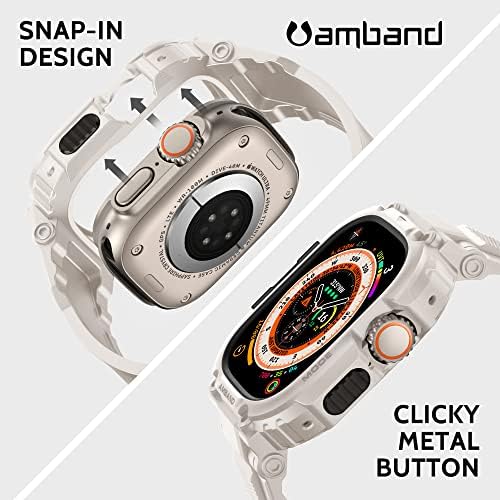 Защитен калъф amBand Bands, съвместим с Apple Watch Ultra 49 мм, здрава каишка серия M1 Sport и фолио, изработени