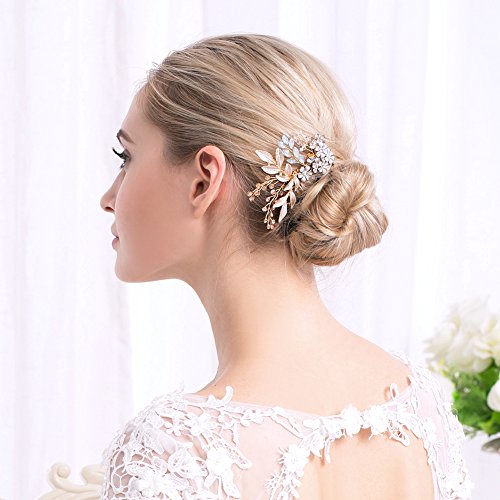 Красива сватбена прическа за булката и шаферките, цвете гребен за коса, многоцветен аксесоар за коса с кристали за младоженци