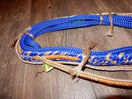 Бичи въжета от крокодилска кожа EPT - Бул Въжето Royal Blue Nylon Pro 9x7 LH 3/4 x 3/4 За езда на быке - 16'