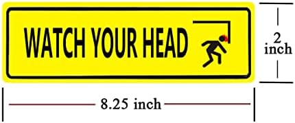 Етикети YOUOK Watch Your Head Етикети, 8,25 × 2Внимание, Предупредителен знак, Етикет, Стикер-винетка за бизнес,