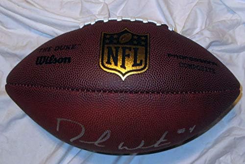Дешон Уотсън подписа футболна топка Wilson NFL Shield с автограф W / PROOF, Фотография Дешона, подписывающего договор с нас,