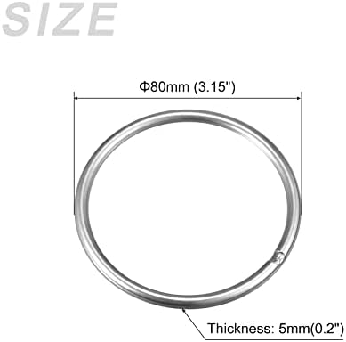 Уплътнителни пръстени от неръждаема стомана METALLIXITY 304 (80 мм, дебелина 5 мм) 4 бр., Сварное Кръгъл Пръстен за захващане