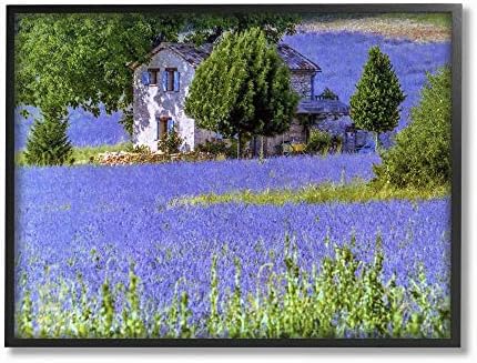 Снимка на пейзажа на Лавандулово поле Дома Stupell Industries, дизайн на David Stern Art, 13 x 19, Стенни табели