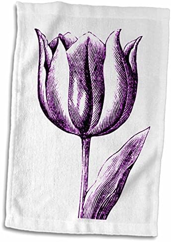 Кърпа 3D Rose Large Purple Tulip TWL_46601_1, 15x 22, Бяло