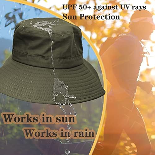 Широка периферия Водоотблъскваща Непромокаемая Шапка SPF UV UPF50 От Слънце и Дъжд с Каишка за Брадичката, За