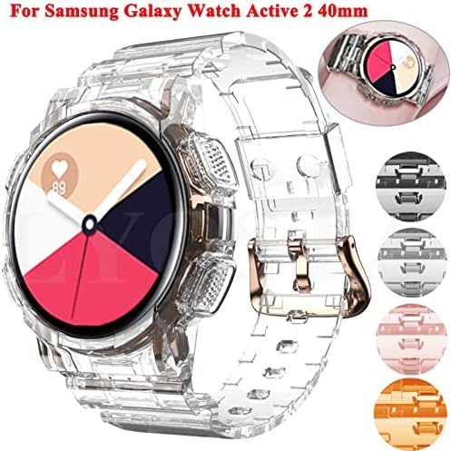 Каишка за Часовник Wtukmo TPU + Калъф За Samsung Galaxy Active 2 40 мм Спортни Въжета Прозрачно Пълно Покритие на Correa Watch Active2 Гривна