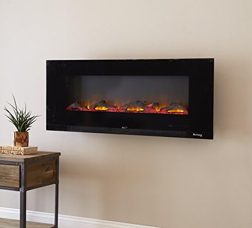 Електрическа Камина печка e-Пламък USA Livingston с 50-инчов монтиране на стена LED 3D с таймер и дистанционно